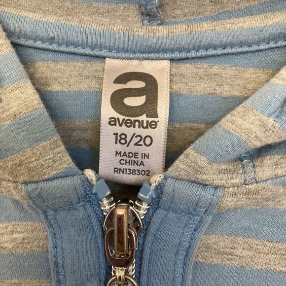 Avenue Womens Fleece Sweatshirt Lg Sleeves Sz 18/20 Beaded Gray Blue Str… - Picture 3 of 7